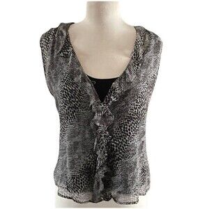 New York City Design Co Snakeskin Sheer Top Animal Print Lightweight Sleeveless